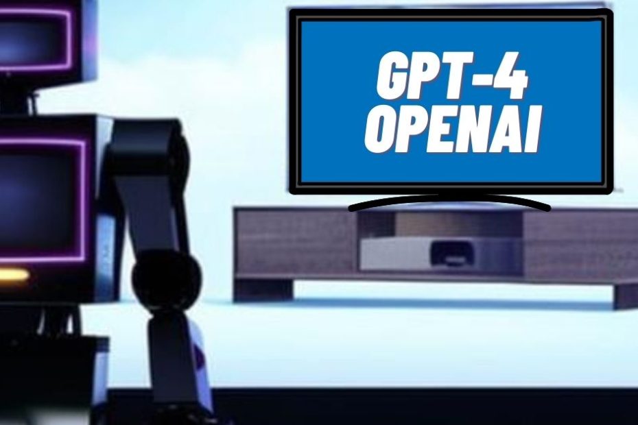 Computador escrito GPT4 OpenAI na Tela